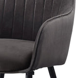 Dark Grey and Black Tufted Back Dining Chairs B062P182736