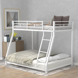 ZUN Metal Floor Bunk Bed, Twin over Full,White 90188201