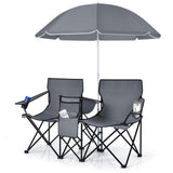 ZUN Outdoor camping chair with umbrella 08116855