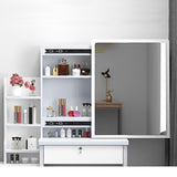 ZUN Fashion Vanity Desk with Mirror and Lights for Makeup and Chair, Vanity Mirror with Lights and Table W509120066