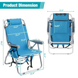 ZUN 63*70*99cm Heightened Oxford Cloth Silver White Aluminum Tube Bearing 100kg Beach Chair Blue 67374517