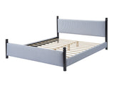 48-inch Striped Rubberwood Upholstered Bed,Queen N769P364057B