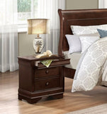 Louis Philippe Style 1pc Nightstand of Drawers Brown Cherry Finish Okume Veneer Bedroom Furniture B01153390