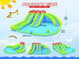 7 in1 Inflatable Water Park Three Slide with Blower Water Gun Sprinkler Fountain Climbing Wall for 40339182