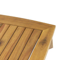 Outdoor Acacia Wood Rectangular Patio Coffee Table, Sturdy Slatted Side Table for Porch, Garden, 70336.00