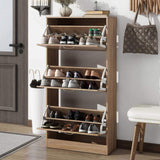 3-Drawer Shoe Storage Cabinet, 3-Tier Wood Shoe Rack Storage Organizer for Entryway 20832487