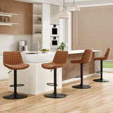 Bar Stools Set of 2, Swivel Adjustable Barstools, Bar Height Stools with Back Support, PU Leather T3623P363387