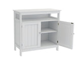 Bathroom standing storage with double shutter doors cabinet-White 01478226