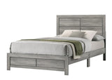1pc Queen Size Rustic Robust Platform Bed Clean-lined Headboard Wood Grain Finish Gray B2741P333941