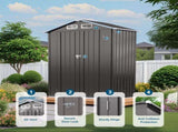 5X3 FT Metal Outdoor Storage Shed, Shed with Pitched RoofWaterproof, Lockable DoorCompact Metal W3213P309352