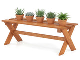 36" Teak Oil Hardwood Backless Garden Bench, 660 LBS Load Capacity 2-Person Outdoor Bench 97856472