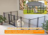 Outdoor Dog Kennel 4.23'x3.83'x4.83' with Roof, Heavy Duty Welded Wire Crate, All-Weather Protection 43943616