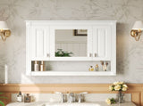 35inch Bathroom Wall Cabinet with Mirror, Wall Mounted Medicine Cabinet with Open Shelf, Mirrored N710P415335K