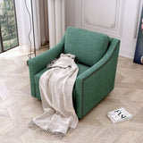 360 Degree Swivel Armchair Cotton linen skin-friendly fabric Ergonomic design Brass nail decorative W2113127462