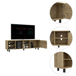 ZUN Native TV Stand for TV´s up 70", Four Open Shelves, Five Legs B128P148761