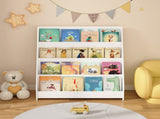 4-Tier Kids Bookshelf, Toddler Book Display Shelves, Helps Keep Bedrooms, Playrooms, and Classrooms 07880776