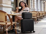 PP Trolley Case 12in 20in 2PCS Suitcase Set Black 45598488