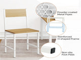 4 PCS Industrial Dining Chairs, 330LBS Capacity Metal Frame Kitchen Side Chairs, Natural 84730965