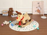 Kids Ride-On Rocking Horse Toy with Lullaby Song,Moose Rocking Toy with Hand Puppets and Safety Belt 43804255
