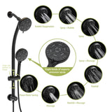 Multi Function Dual Shower Head - Shower System with 4.7" Rain Showerhead, 8-Function Hand Shower, W124362274