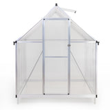 6x8 FT Polycarbonate Greenhouse, Outdoor Walk-in Green House with Vent Window, Hinged Door, Rain W2181P156139