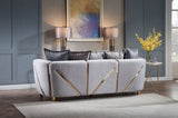 Chanelle Thick Velvet Fabric Upholstered Sofa Made With Wood in Gray B009P153973
