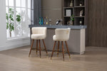 ZUN COOLMORE Counter Height Bar Stools Set 2 for Kitchen Counter Solid Wood Legs with a fixed height W153968291