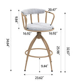 26'' Swivel Counter Height Bar Stool, Set of 2- Fabric Seat with water Transfer Printed Metal Frame, W2215P248058