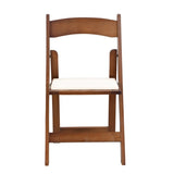 Upholstered folding chair, space saving, easy to carry, 4PCS, Walnut shelfBeige cushion,Dining room W49553920