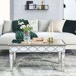 ZUN Elegant shiny silver mirror coffee table, cocktail table W100540564