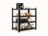 4-Tier Adjustable Metal Storage Shelving Unit, Black Heavy Duty Kitchen Organizer for Home Space 03288309