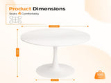 Round Tulip Dining Table, 39.4 Inch Dining Table for 4 People, Melamine Laminated MDF Tabletop with 92551391