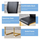 Luxury Simple Arch Chair - Set of 4 BLACK PU Material High Resilience Dining Chair with Arched Metal W1151P154872