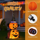 2Packs 3FT Halloween Collapsible Lighted Pumpkin Decoration, 176 LED Pop-Up Pumpkin Lamp with Cape, 89496807