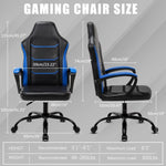 ZUN Video Gaming Computer Chair, Office Chair Desk Chair with Arms, Adjustable Height Swivel PU Leather 34607806