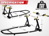 Universal Motorcycle lifting Stands, 900 Lbs Capacity Front & Rear Wheels Lift with UL Adjustable W2019P379275