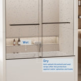 ZUN 56-60 in. W x 62 in. H Frameless Double Sliding Tub Door, Bypass Tub Shower Door Soft Closing, Matte W1573P205866