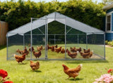 Large Peak Walk-in Chicken Coop, Heavy Duty Metal Chicken Run for Chickens with Waterproof and 41944564
