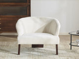 Modern Accent Chair with Round Back & Wooden Legs - Mid-Century Inspired Lounge Chair for Living N767P266888E