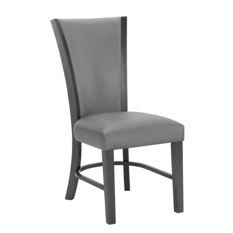 ZUN 2pc Contemporary Glam Upholstered Dining Side Chair Padded Plush Gray Fabric Upholstery Rich Black B011P151400