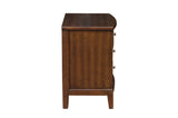 Dark Cherry Finish 1pc Nightstand of 3x Drawers Satin Nickel Tone Knobs Transitional Style Bedroom B01162463
