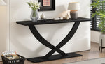 ZUN Mirod 57'' Modern Rustic Console Table with Cross-Leg Design,Sturdy Construction and Ample Surface N760P214643B