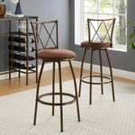 ZUN 2 Piece Bar Stools, Bar Chairs, Brown Bar Stools,Country Style Industrial,Easy to Assemble, with 55148436