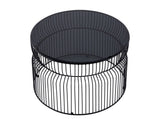 CT901 Modern Contemporary Metal Nested base and Tinted tempered glass top material 30" Coffee Table, B009P306196