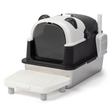 Stainless Steel Cat Litter Box with Panda Design, Extra Large Litter Box with Lid for Big Cats, 56119504