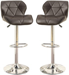 ZUN Modern Kitchen Island Stools Brown Faux Leather Stool Counter Chairs Set of 2 Adjustable B01149735