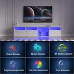 ZUN TV Console with Storage Cabinets, 82.6 Inch Long LED TV Stand with Full RGB Color Selection, 31 W1701P194965