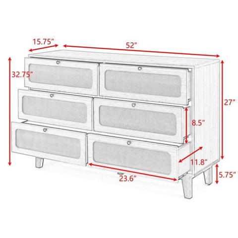 ZUN Drawer bedroom wooden antique TV cabinet bedroom living room corridor storage 38893255