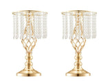 Gold Metal Crystal Wedding Flower Stand 12 Pcs 19.3 Inch Tall Centerpiece Vase Floral Display Rack 02879385