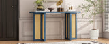 TREXM Farmhouse Rattan Console Entryway, Narrow Console with Storage, Hallway N715P245743M